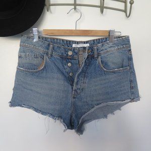 Zara Blue Denim Mini Short Jeans